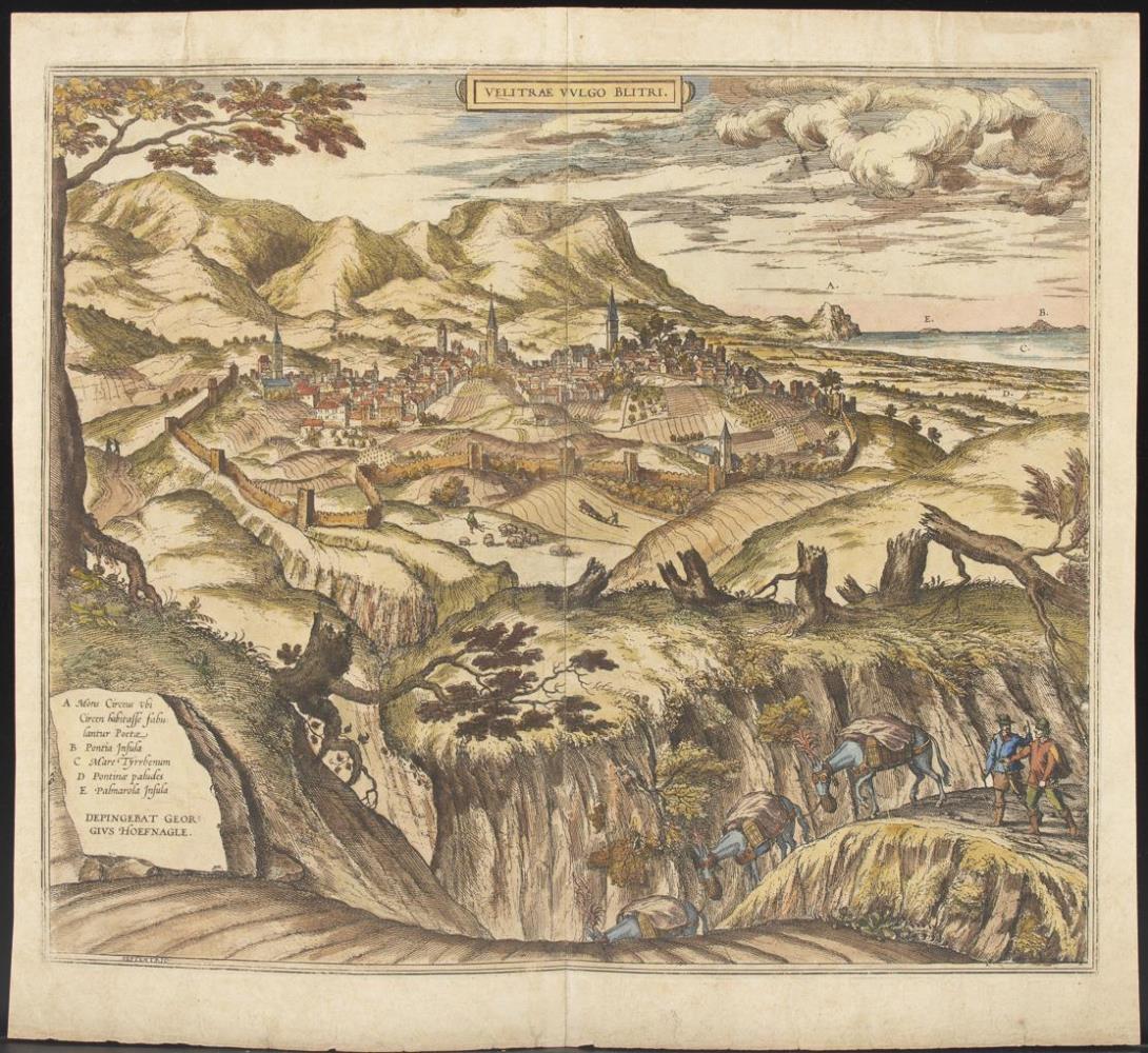 HOFNAEGEL, Georg (1542 Antwerpen - 1600 Wien). Ansicht der italienischen Stadt Velletri.