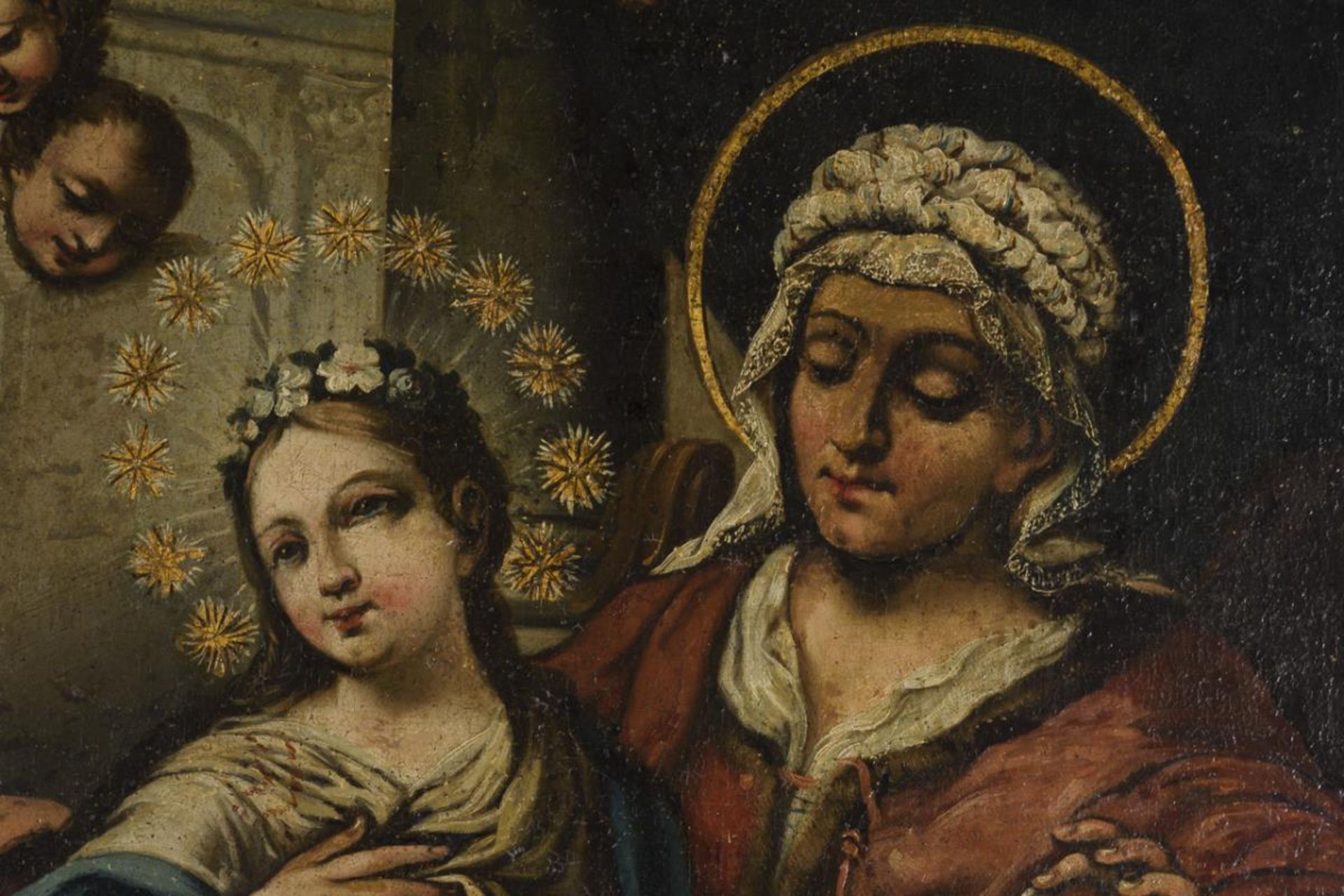 Großes Heiligengemälde mit Maria und Anna. - Bild 4 aus 6