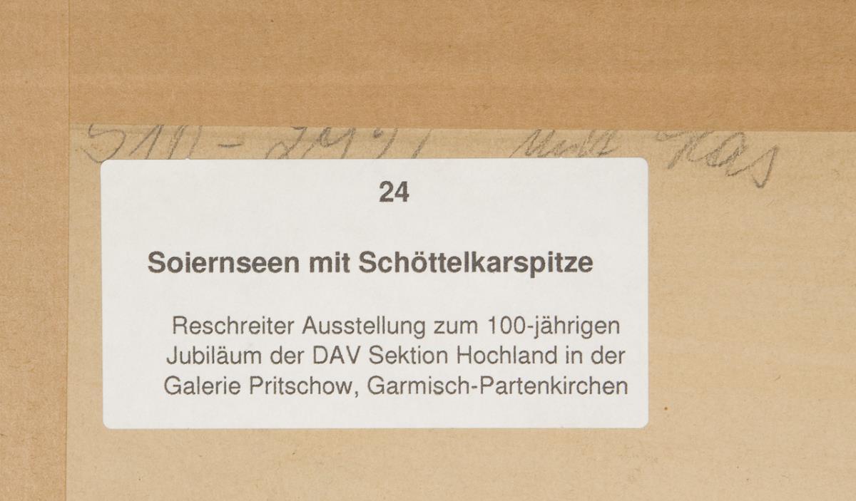 RESCHREITER, Rudolf (1868 München - 1939 München). Soierseen mit Schöttelkarspitze. - Image 3 of 4