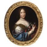 MIGNARD, Pierre Umkreis. Porträt einer Dame mit Blumen.