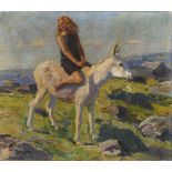 GUDDEN, Rudolf (1863 Werneck – 1935 München). Junges Mädchen auf Esel.