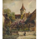 HERTERICH, M. (1880 Donauwörth - 1952 Ebermannstadt). "Frühling in Rothenburg".