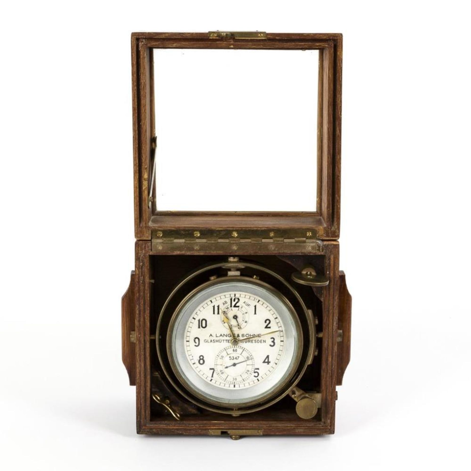 Schiffschronometer mit 56 h Gangreserve. A. Lange & Söhne Glashütte B/Dresden. - Bild 4 aus 6