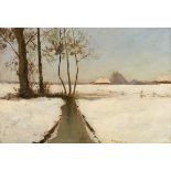 BARTELS, Rudolf (1872 Schwaan - 1943 Rostock). Winterlandschaft bei Schwaan.