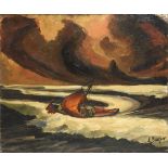 BERGER, Einar (1890 - 1961). Fischerboot nahe der Küste.