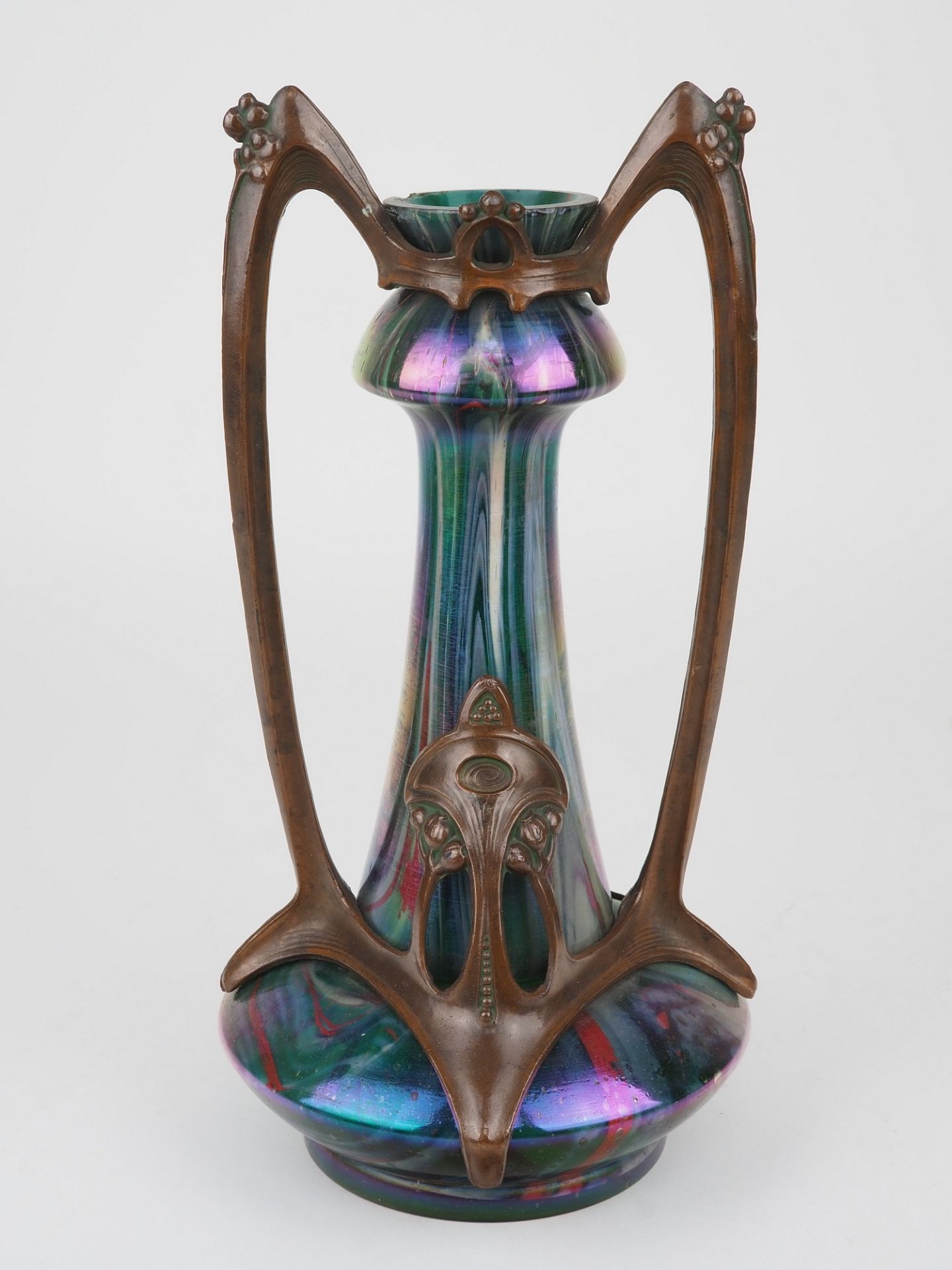 Vase mit Metallmontur um 1900