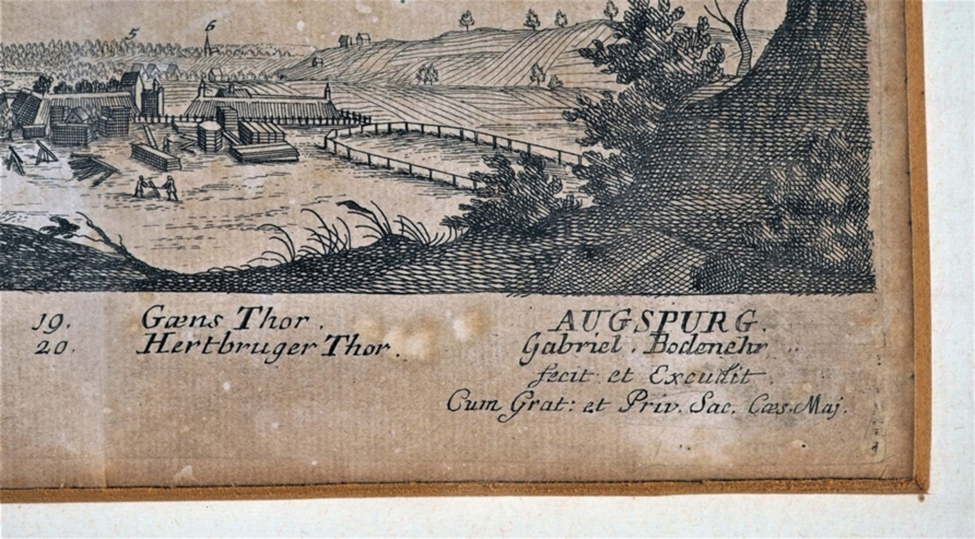 Gabriel Bodenehr (Augsburg) - engraving "Ulm towards southwest", probably beginning-middle 18th cen - Image 3 of 3