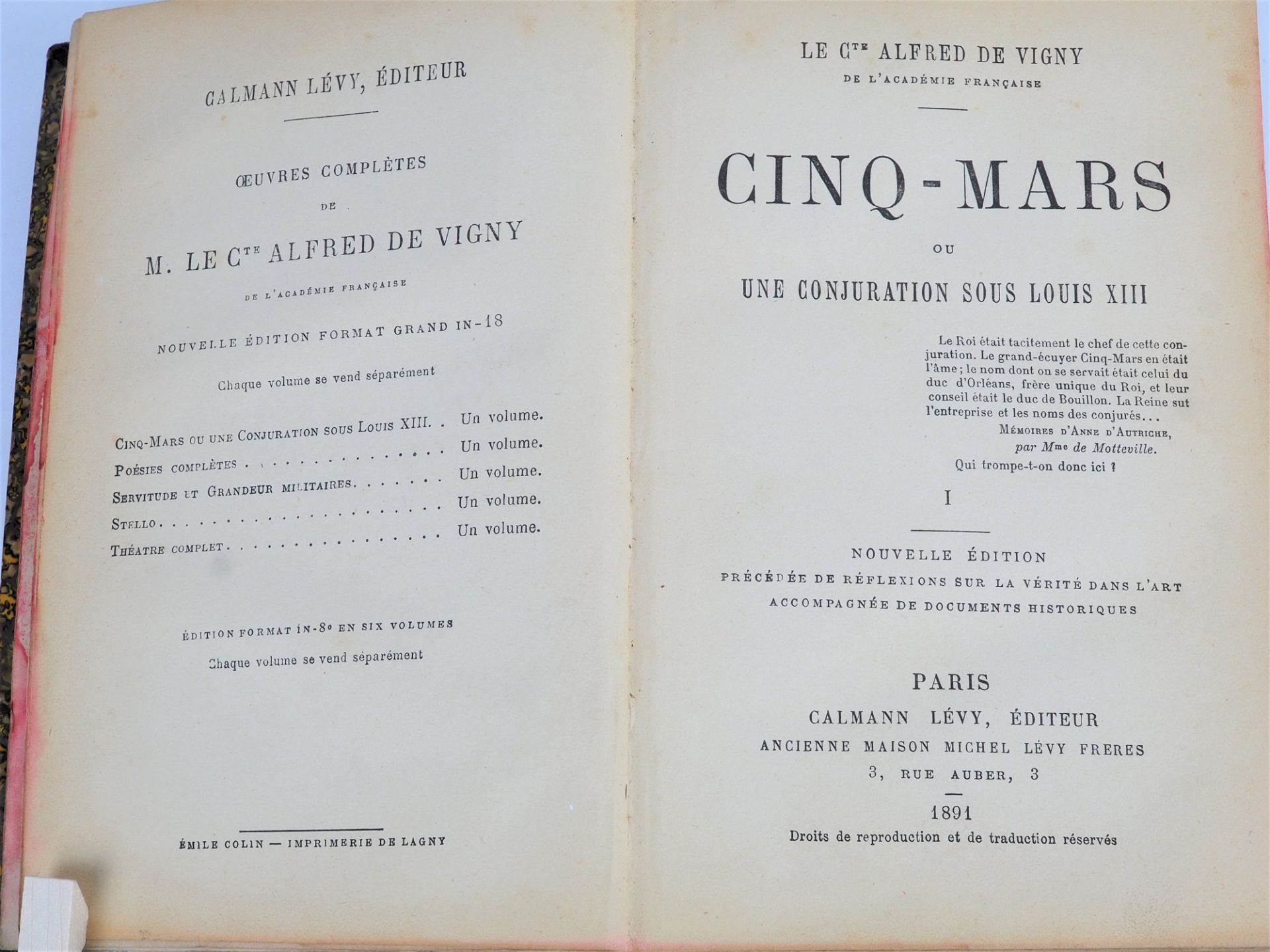 Alfred de Vigny - Cinq-Mars, 1891 - Bild 2 aus 3