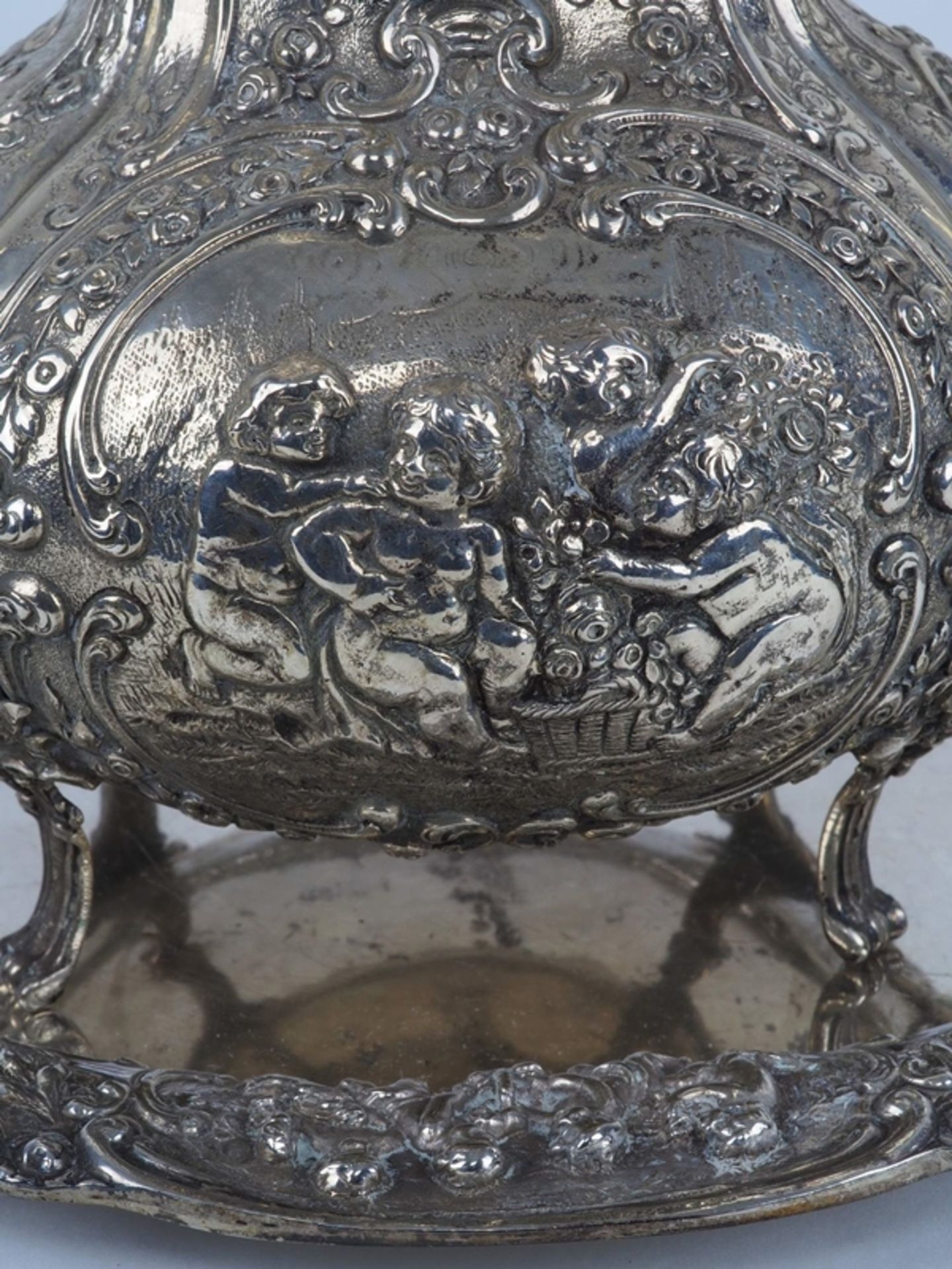 Coffee pot with plateau, 800 silver, Adolf Mayer Senior - Frankfurt - Image 3 of 7