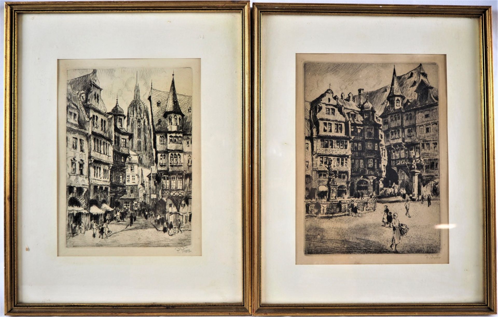 Paul Prött (1880-1945): 1 pair of etchings 