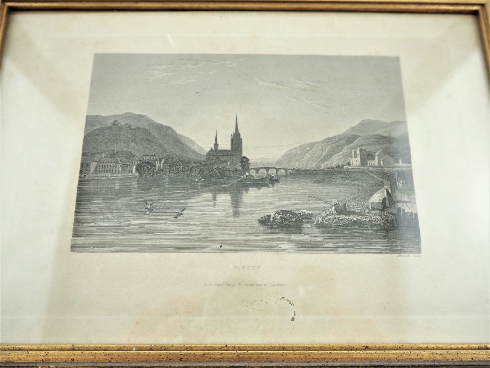 Set of engravings Bingen and Mainz, 2 pieces - Image 3 of 3