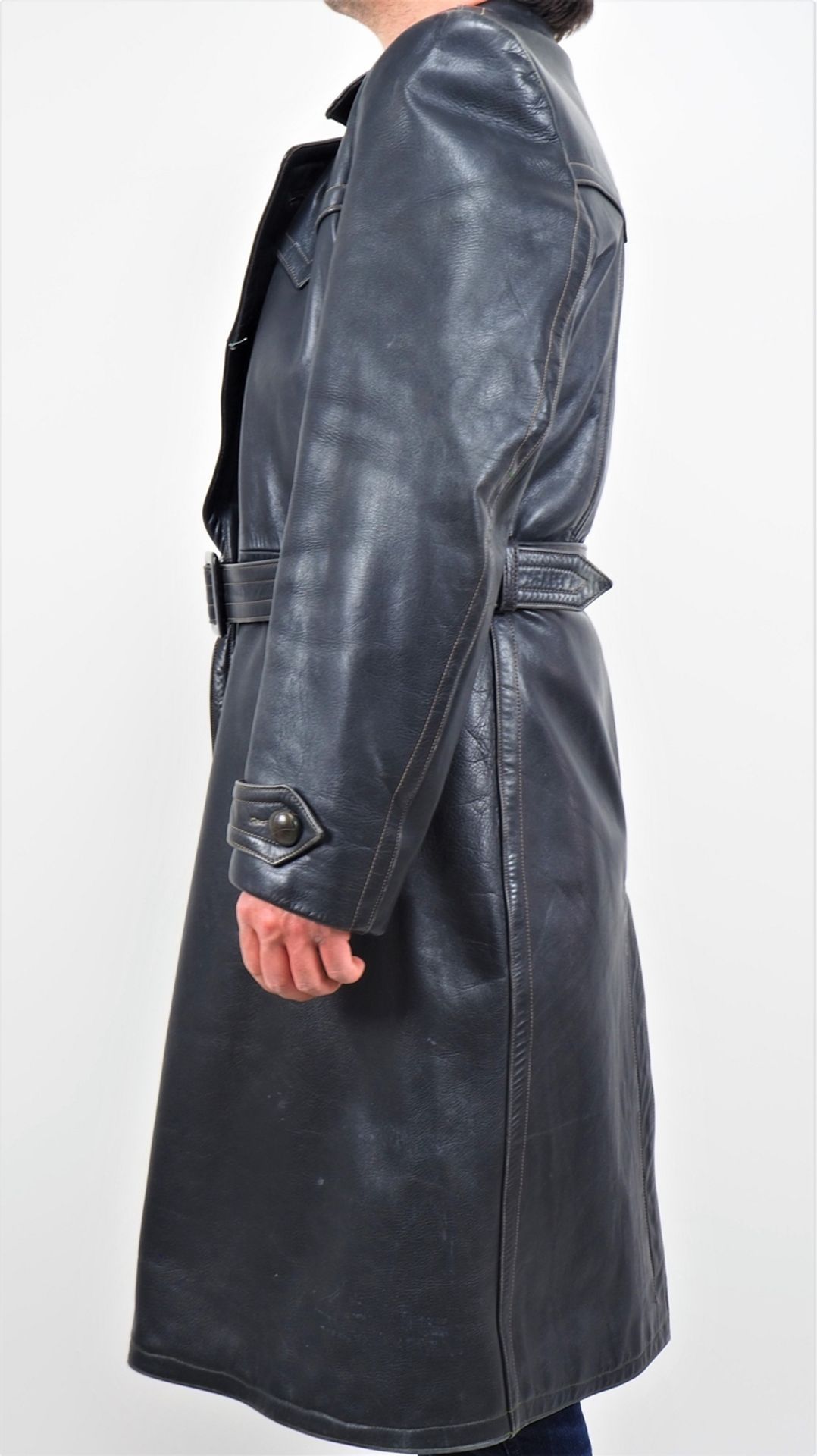 Men leather coat, 40s/50s - Image 3 of 4