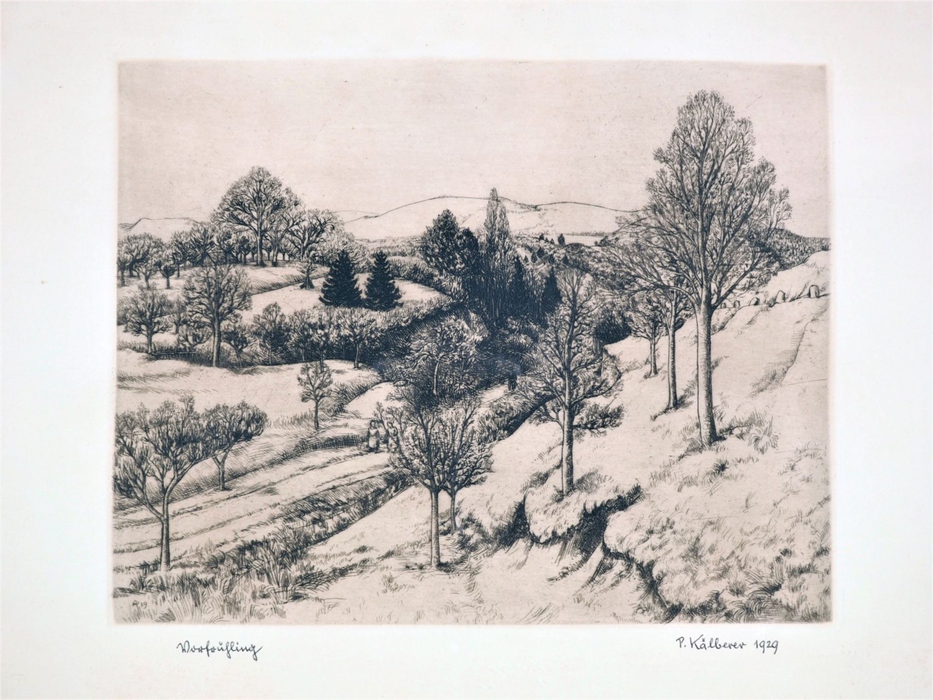 Paul Kälberer (1896, Stuttgart - 1974, Sulz-Glatt) - Etching "Early Spring - Image 2 of 3