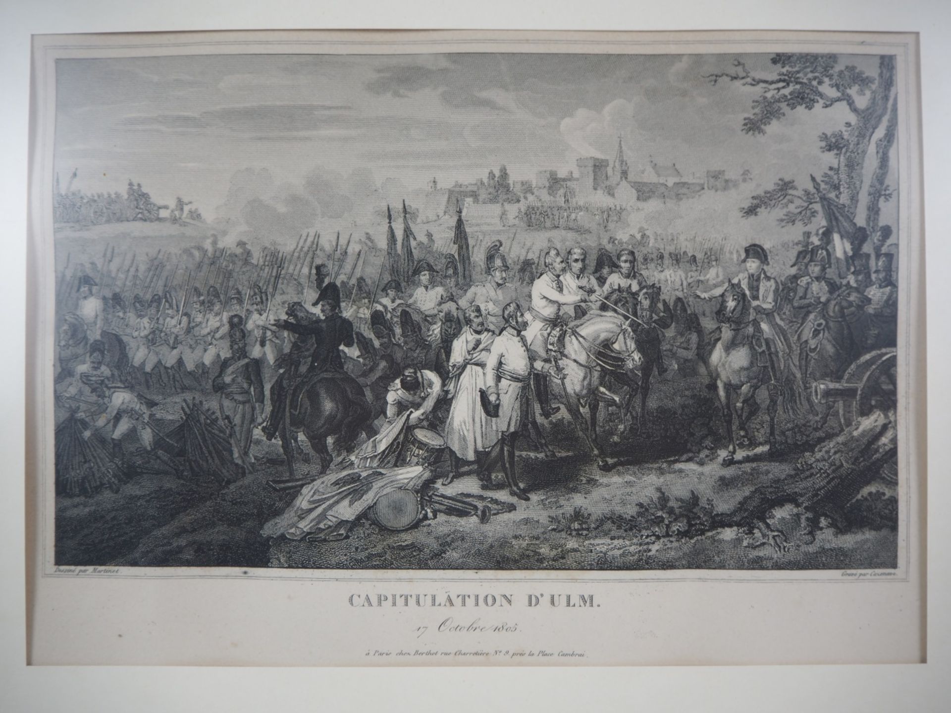 Engraving capitulation of Ulm before Napoleon