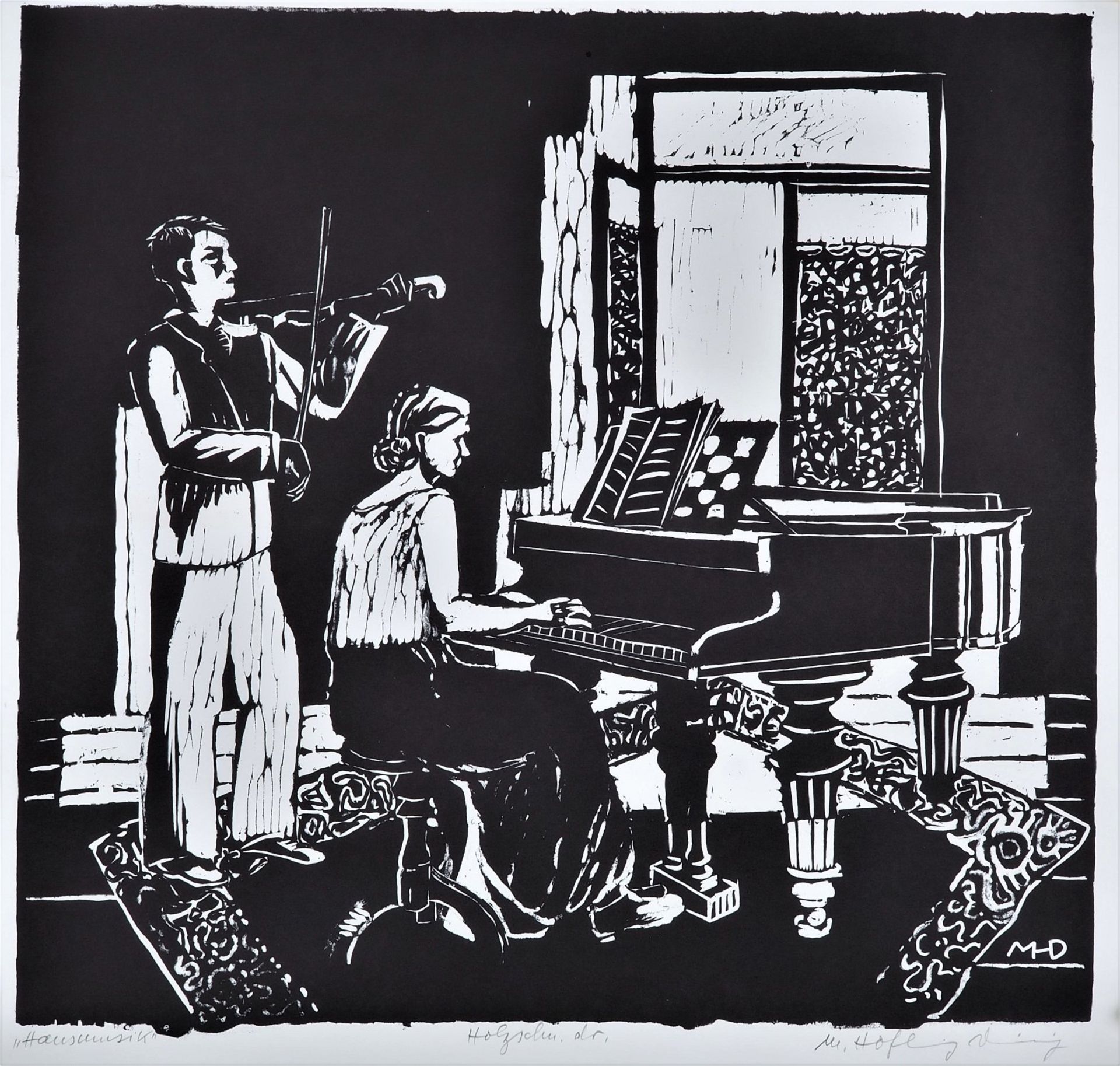 Margret Hofheinz-Döring (1910, Mainz - 1994, Bad Boll) - Woodcut "House Music