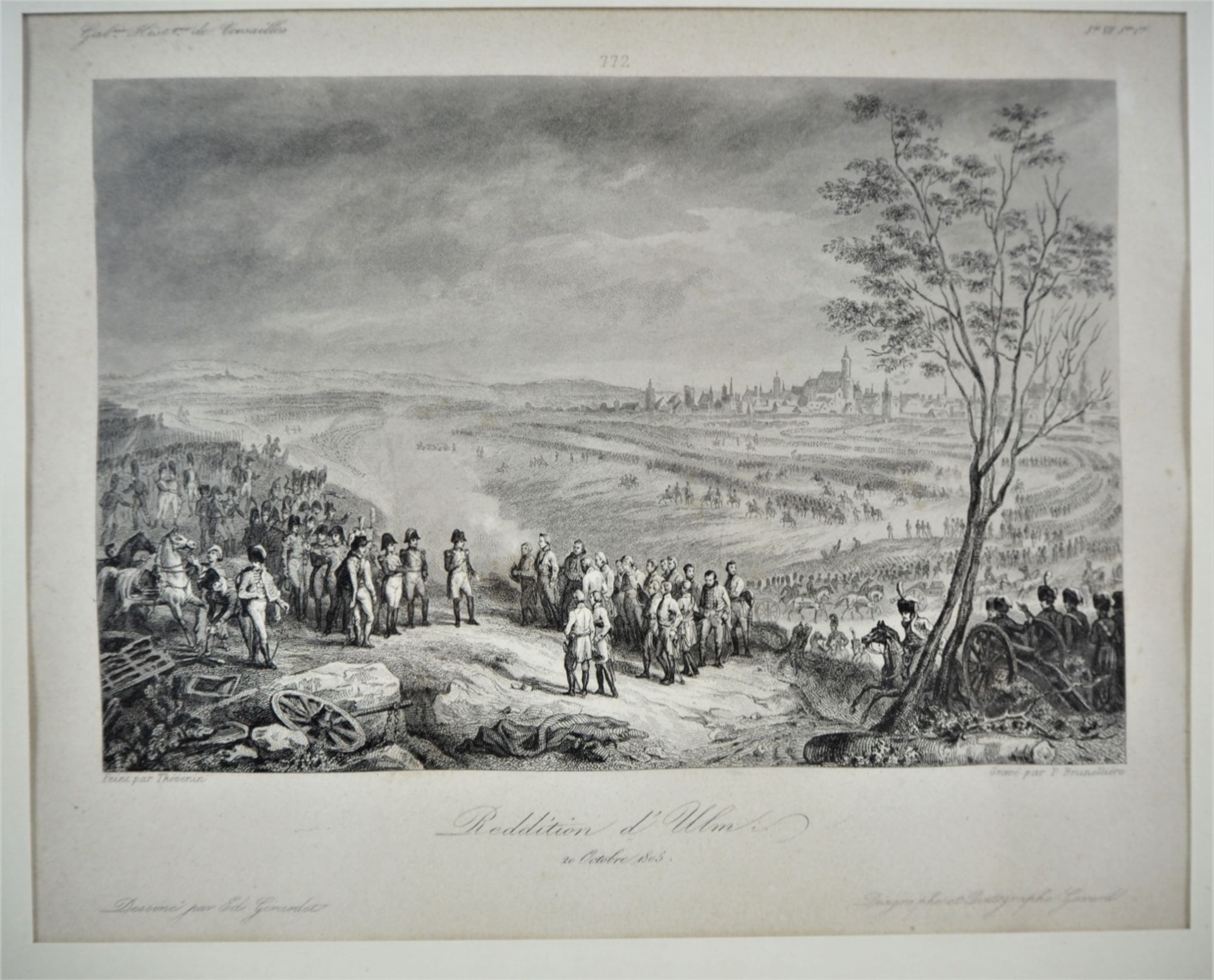 Engraving capitulation of Ulm before Napoleon