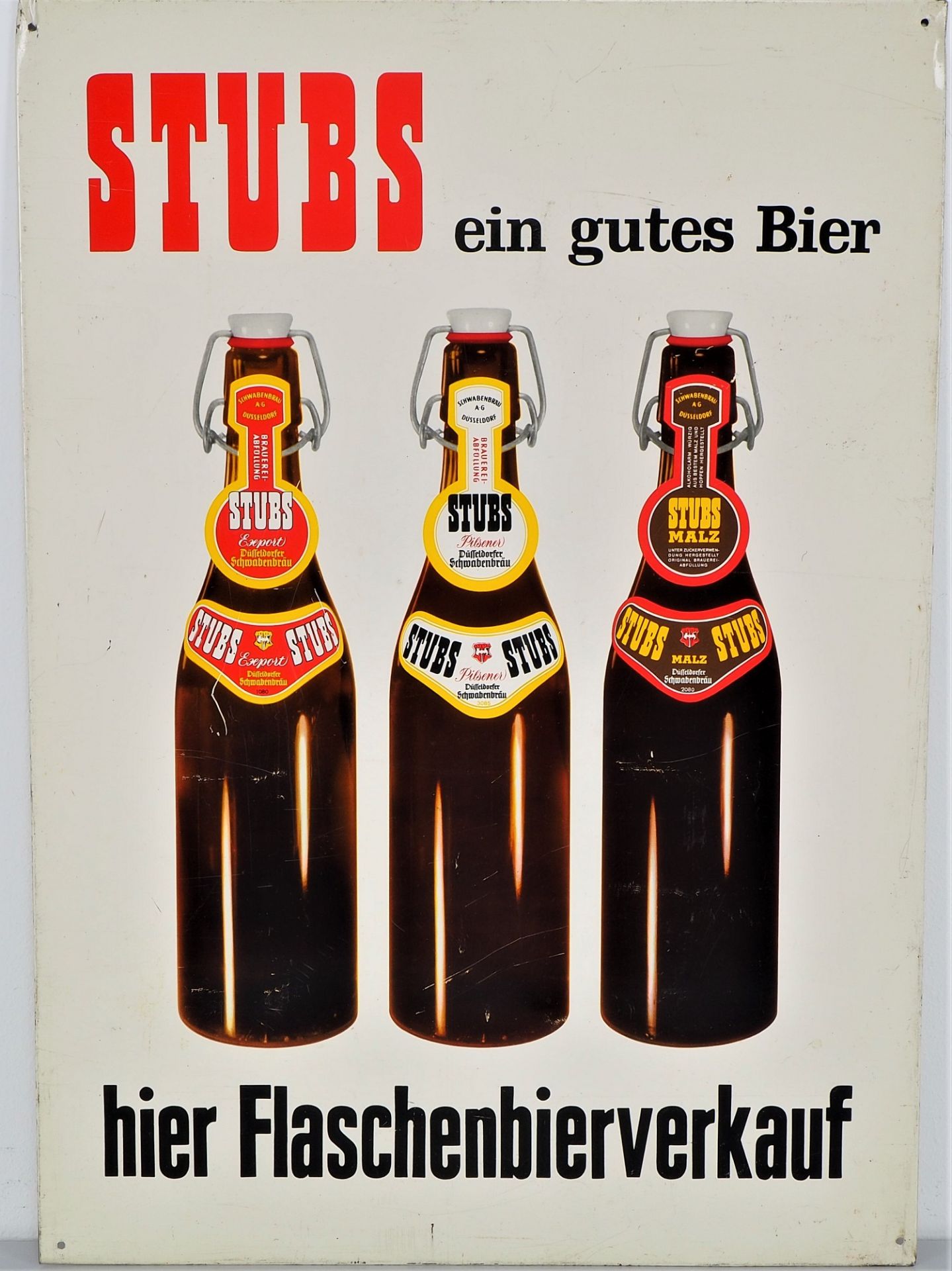 Tin advertising sign, STUBS beer