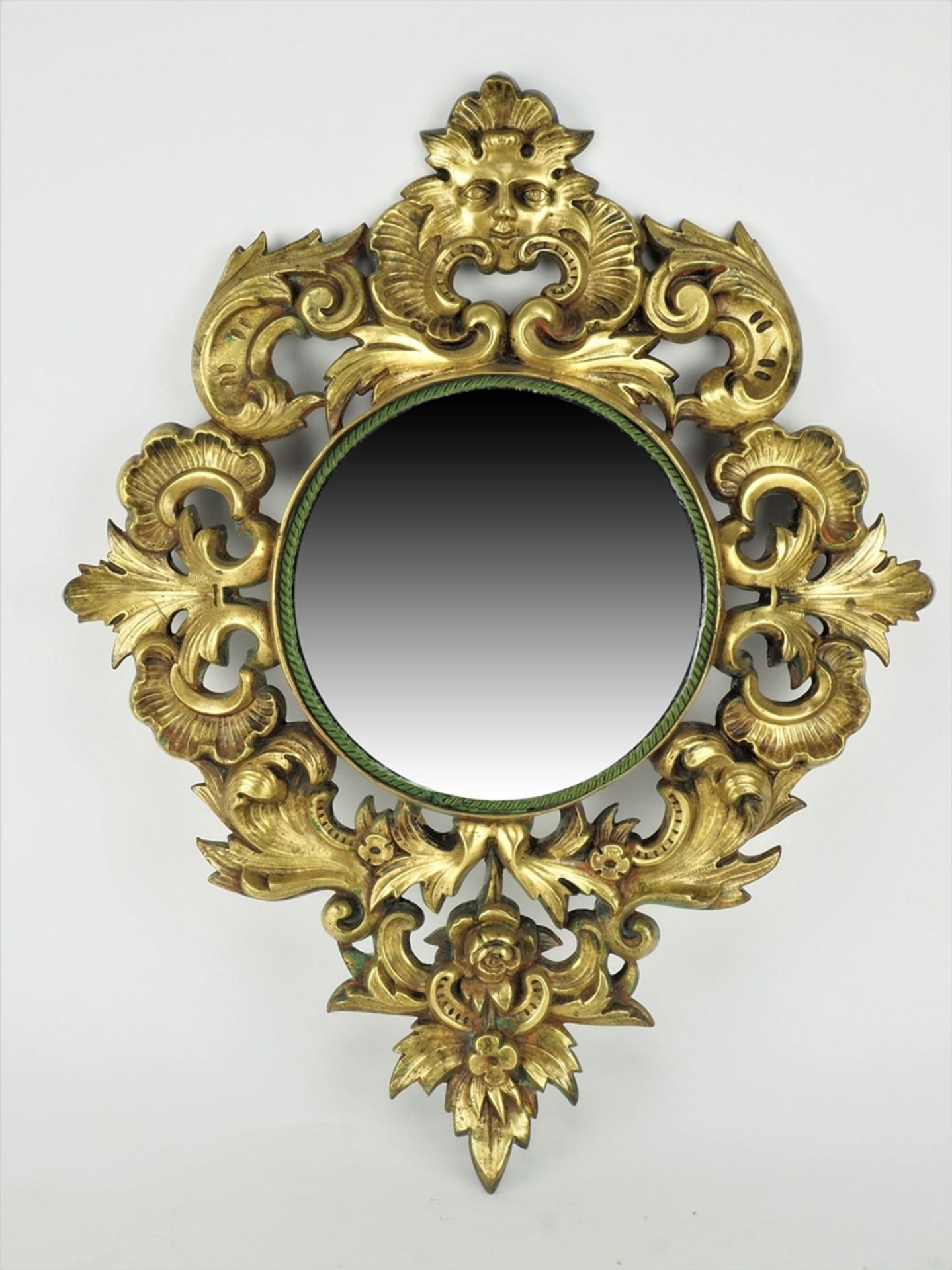 Bronze mirror, neo-baroque around 1880