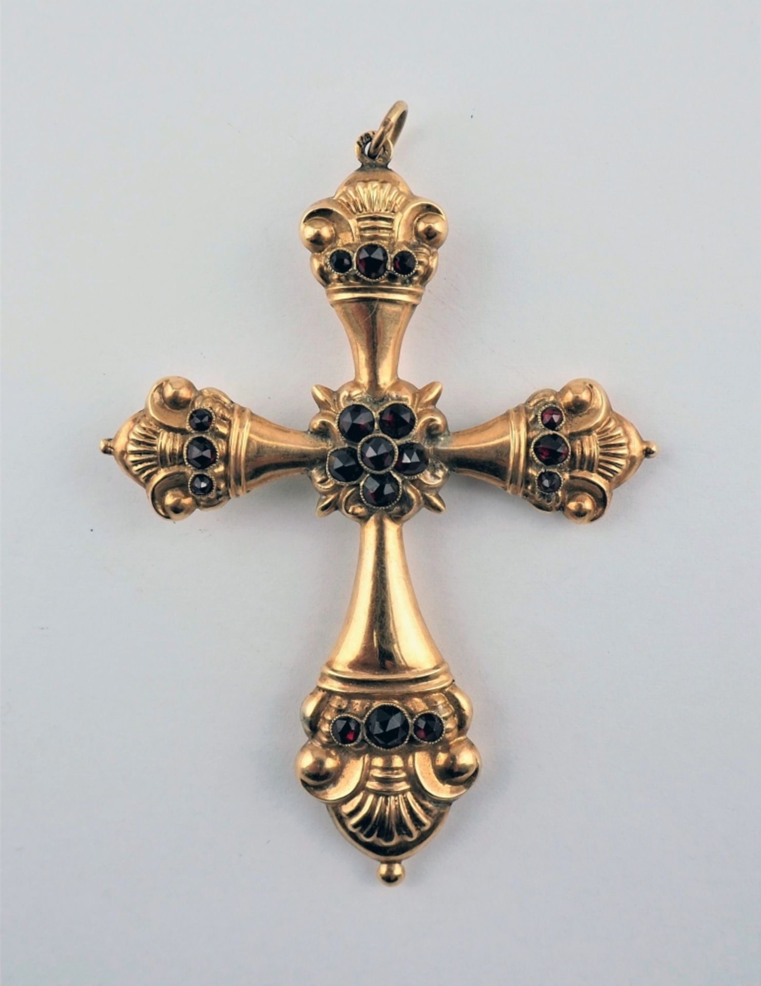 Biedermeier Cross Pendant - Garnet