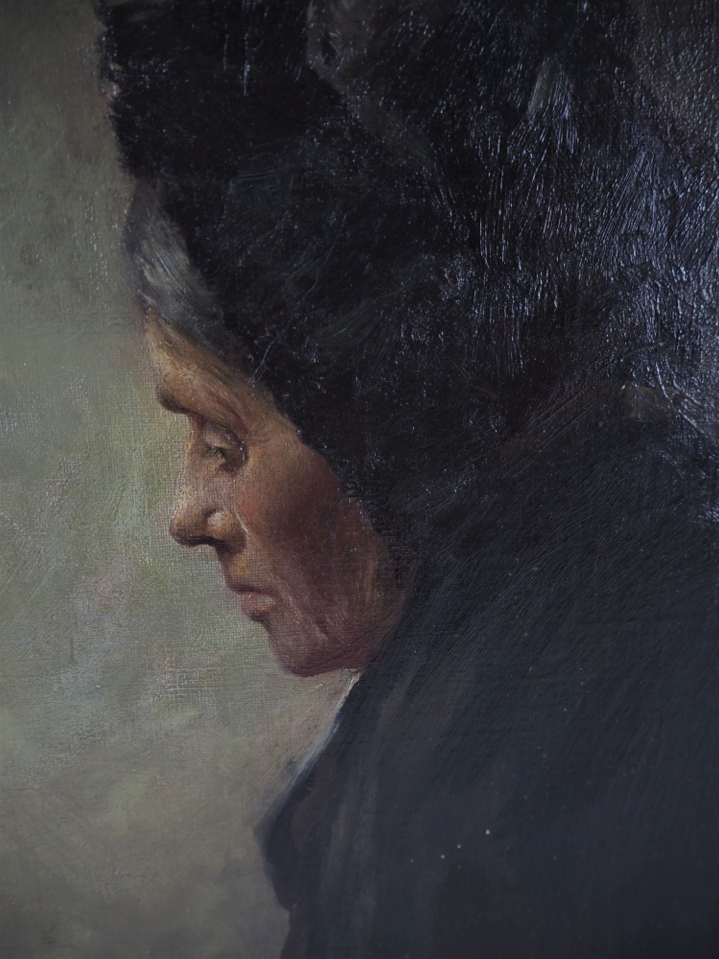 O. Fedder, portrait of a woman, oil on plate - Image 2 of 3