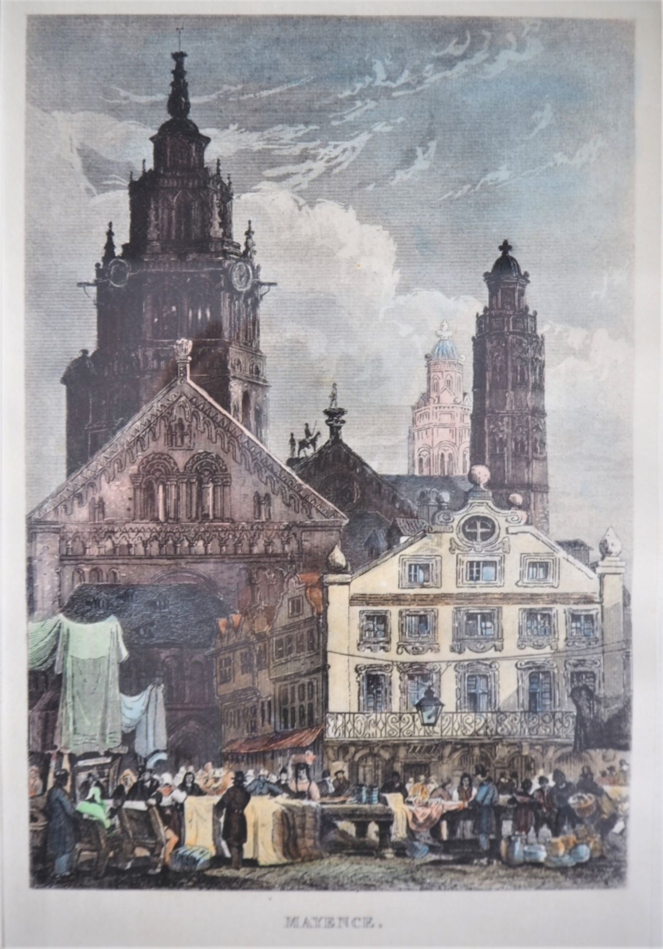 set of coloured engravings Mainz, 2 pieces - Image 2 of 3