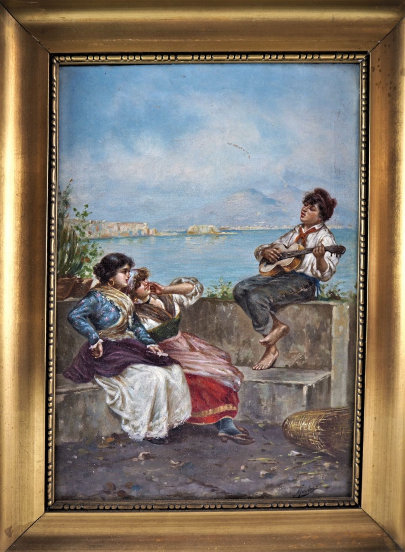 Marantonio Filippo (1863-1937, Naples) - Genre scene by the sea