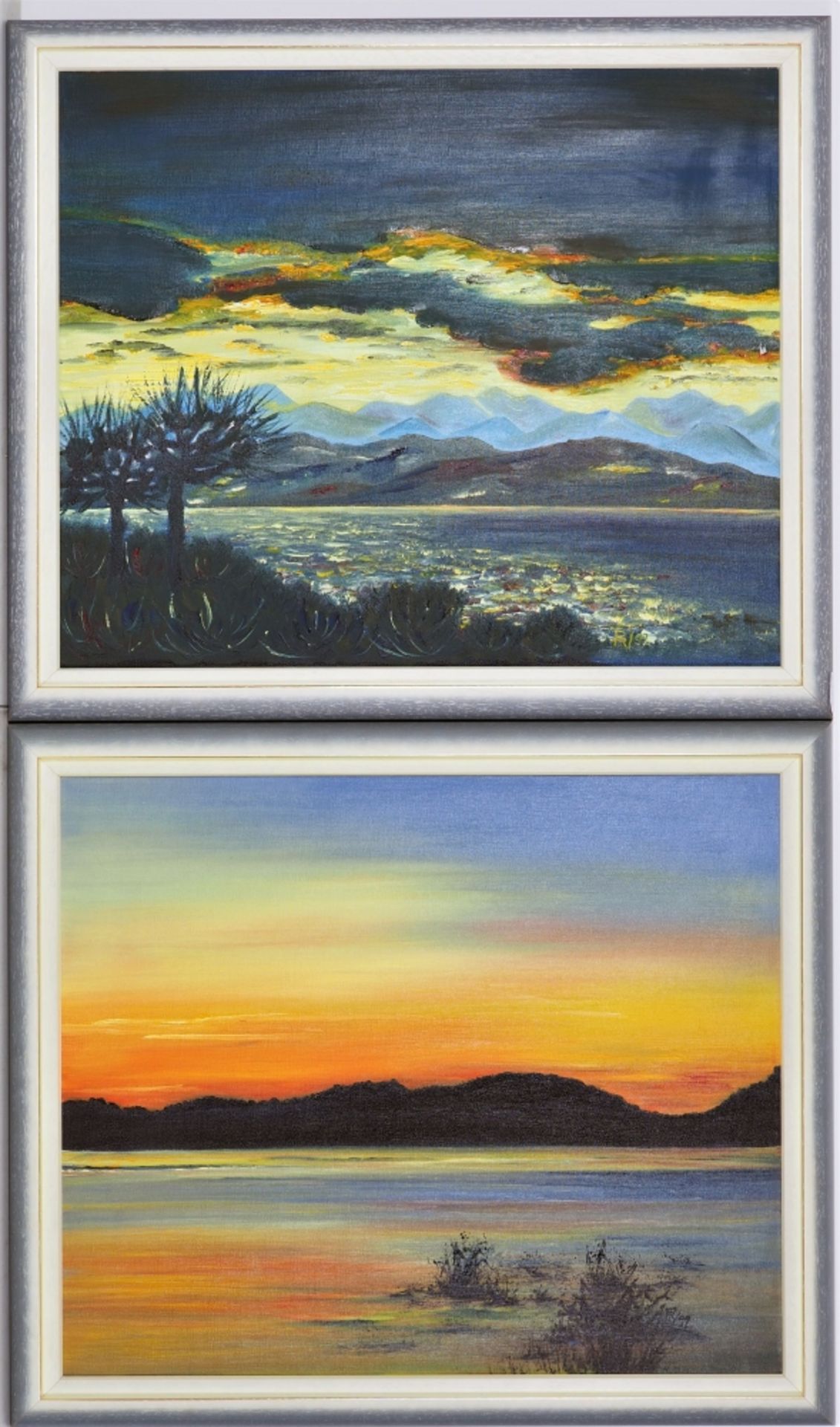 Pair of paintings "Lake Constance"