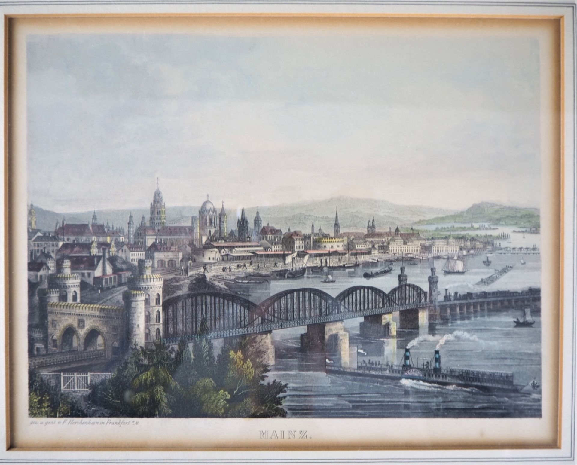 set of coloured engravings Mainz, 2 pieces - Image 3 of 3