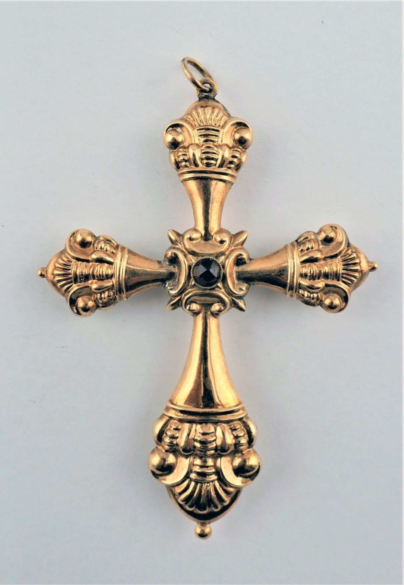 Biedermeier Cross Pendant - Garnet - Image 2 of 2