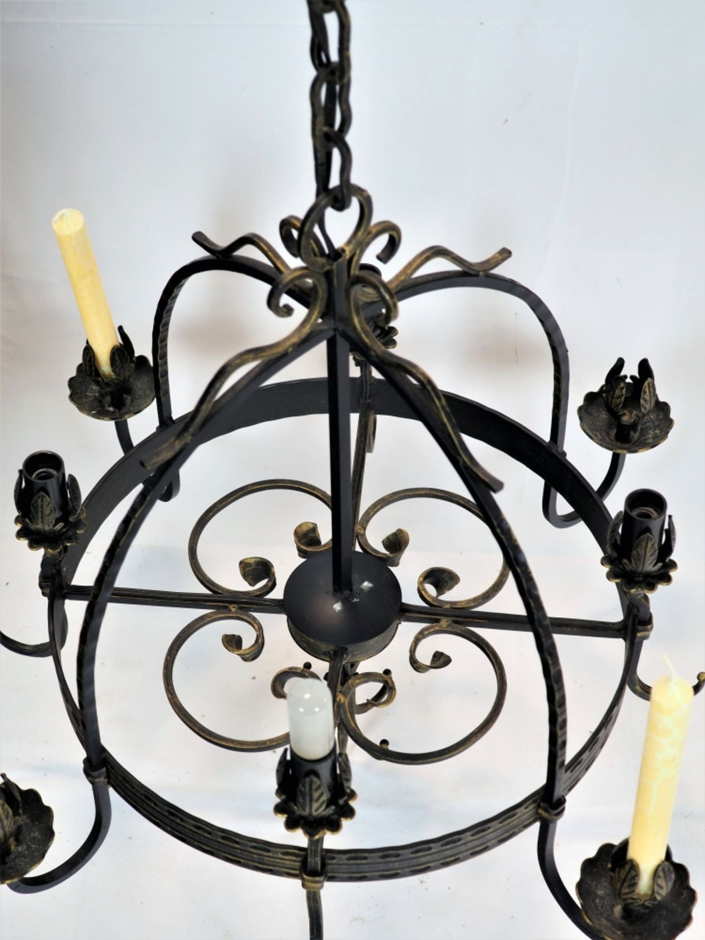 Wrought iron ceiling lamp - Image 2 of 2