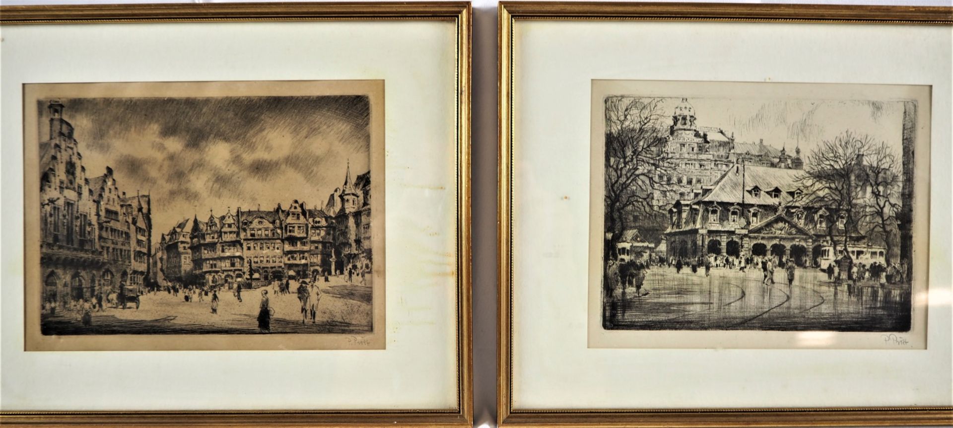 Paul Prött (1880-1945): 1 pair of etchings 