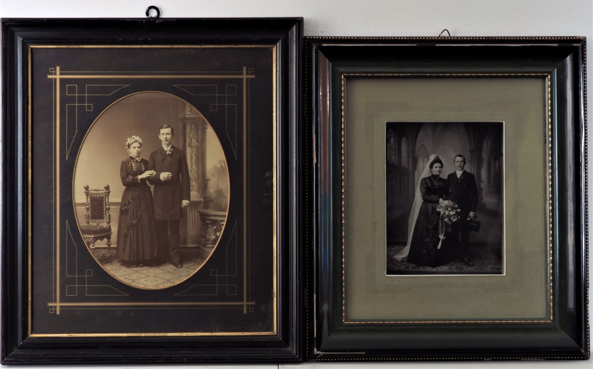 Wedding photographs around 1900, 2 pieces