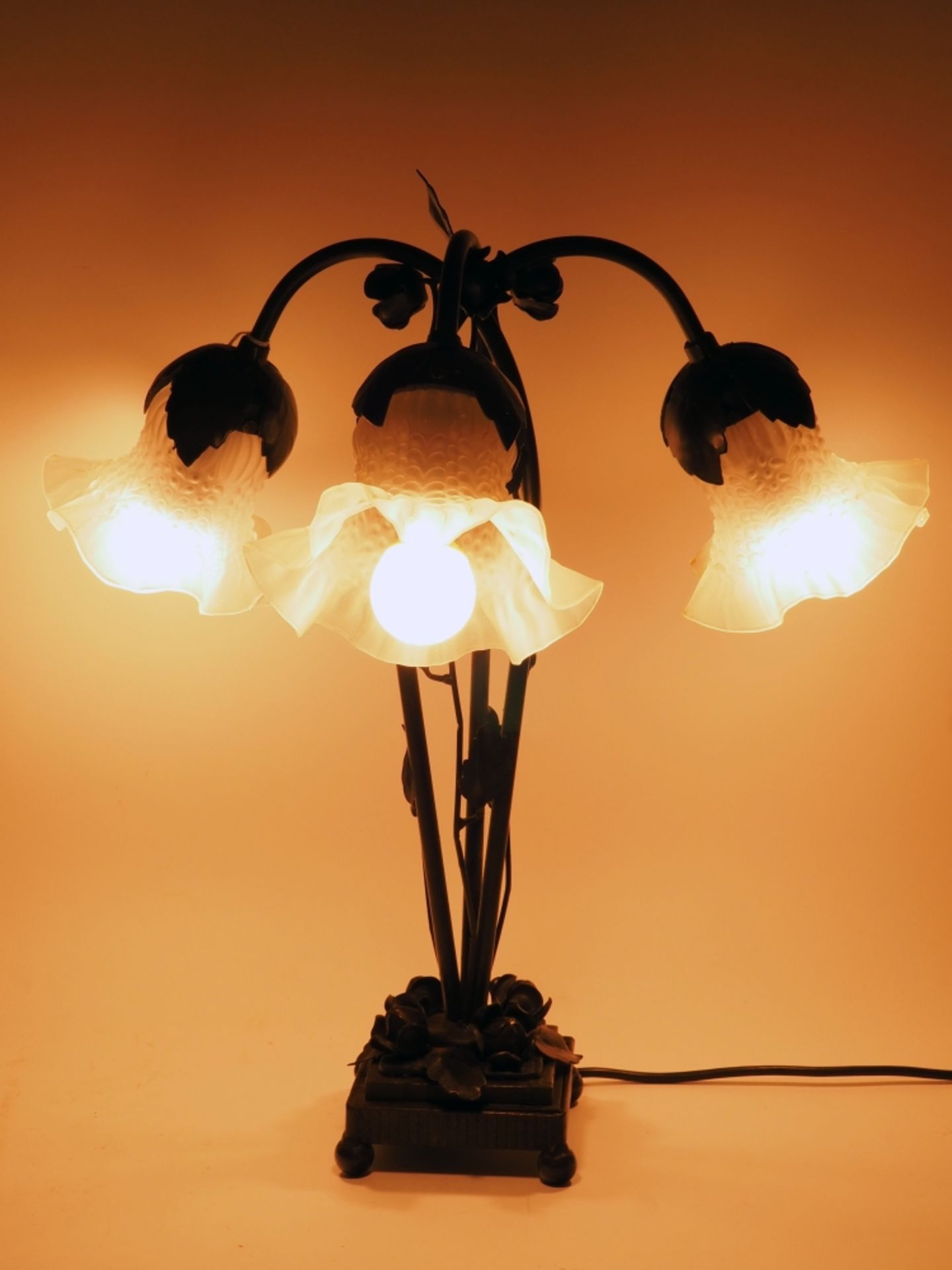 Three-armed table lamp, 20th century - Image 2 of 4