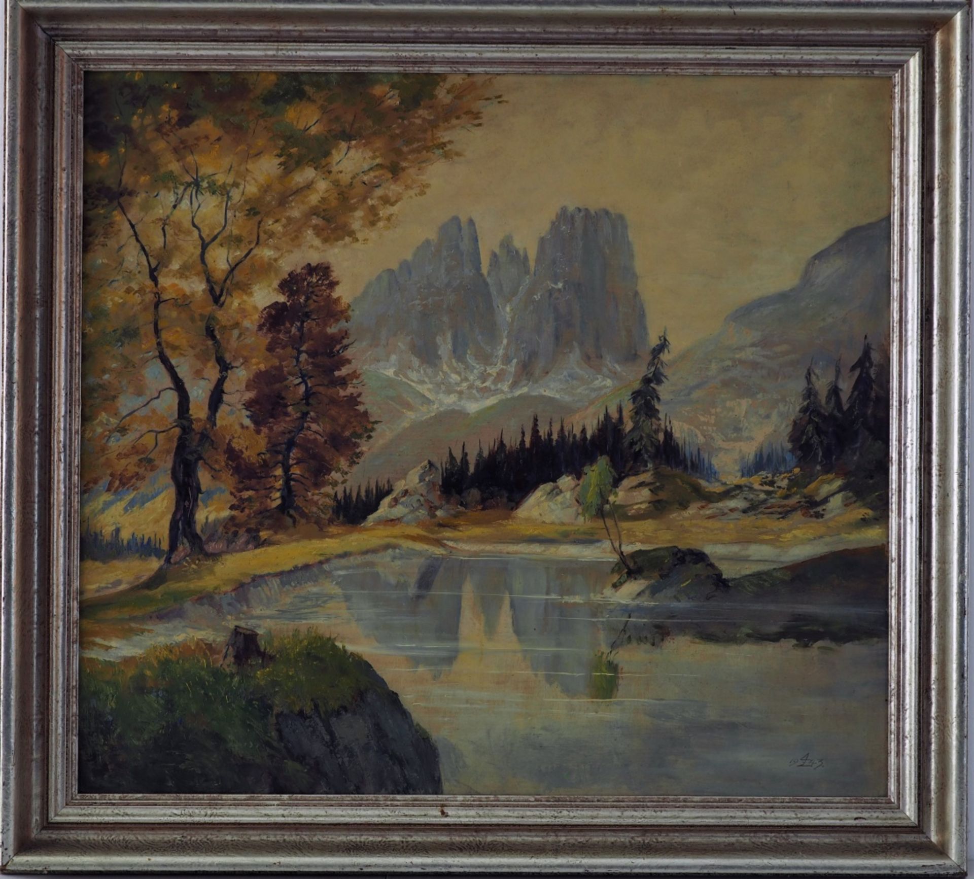 Landscape painting - Dolomites "Sasso Lungo", 1943