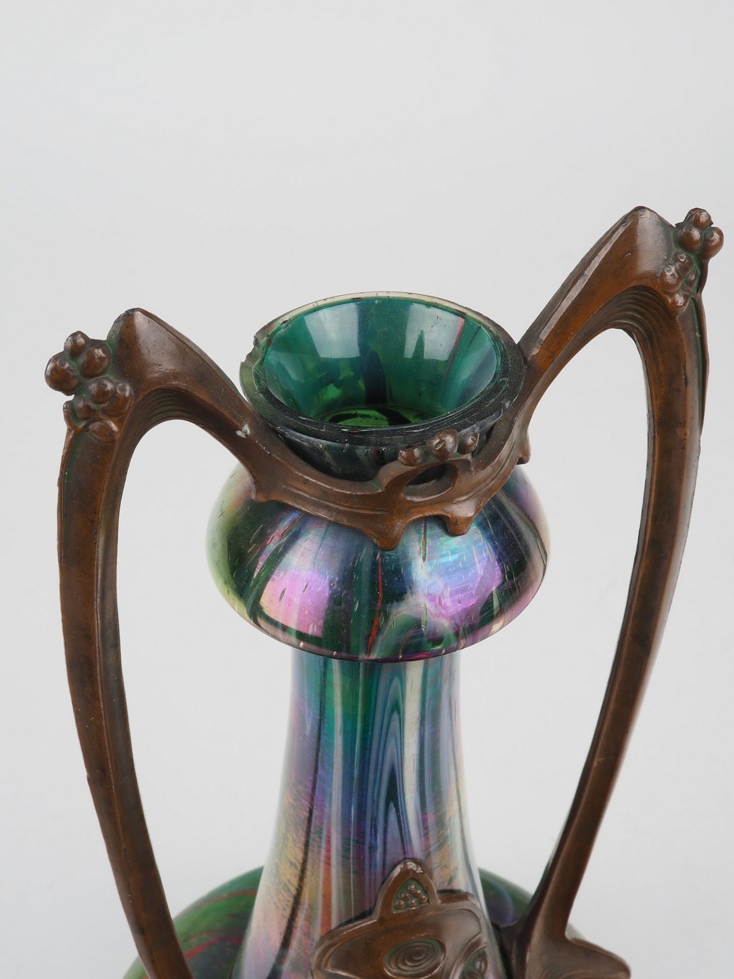 Vase mit Metallmontur um 1900 - Bild 2 aus 3