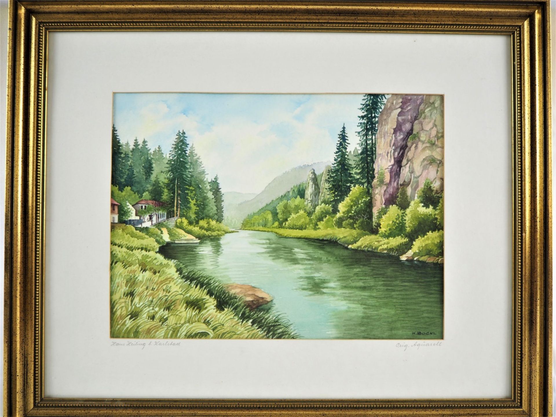 W. ROCKL - "Hans-Heiling near Karlsbad" orig. watercolor - Image 2 of 4