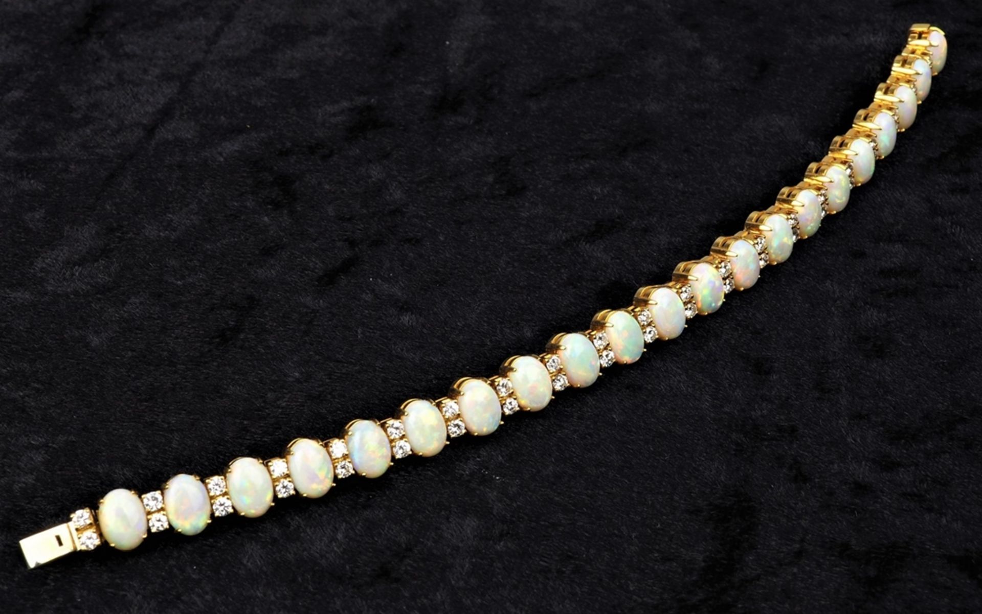 18kt Gold Opal-Armband mit Brillanten - Bild 3 aus 5