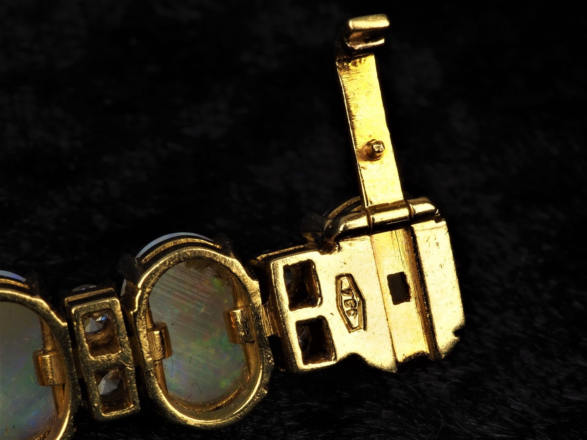 18kt Gold Opal-Armband mit Brillanten - Bild 4 aus 5