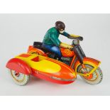 Altes Blechspielzeug - Motorrad mit Beiwagen