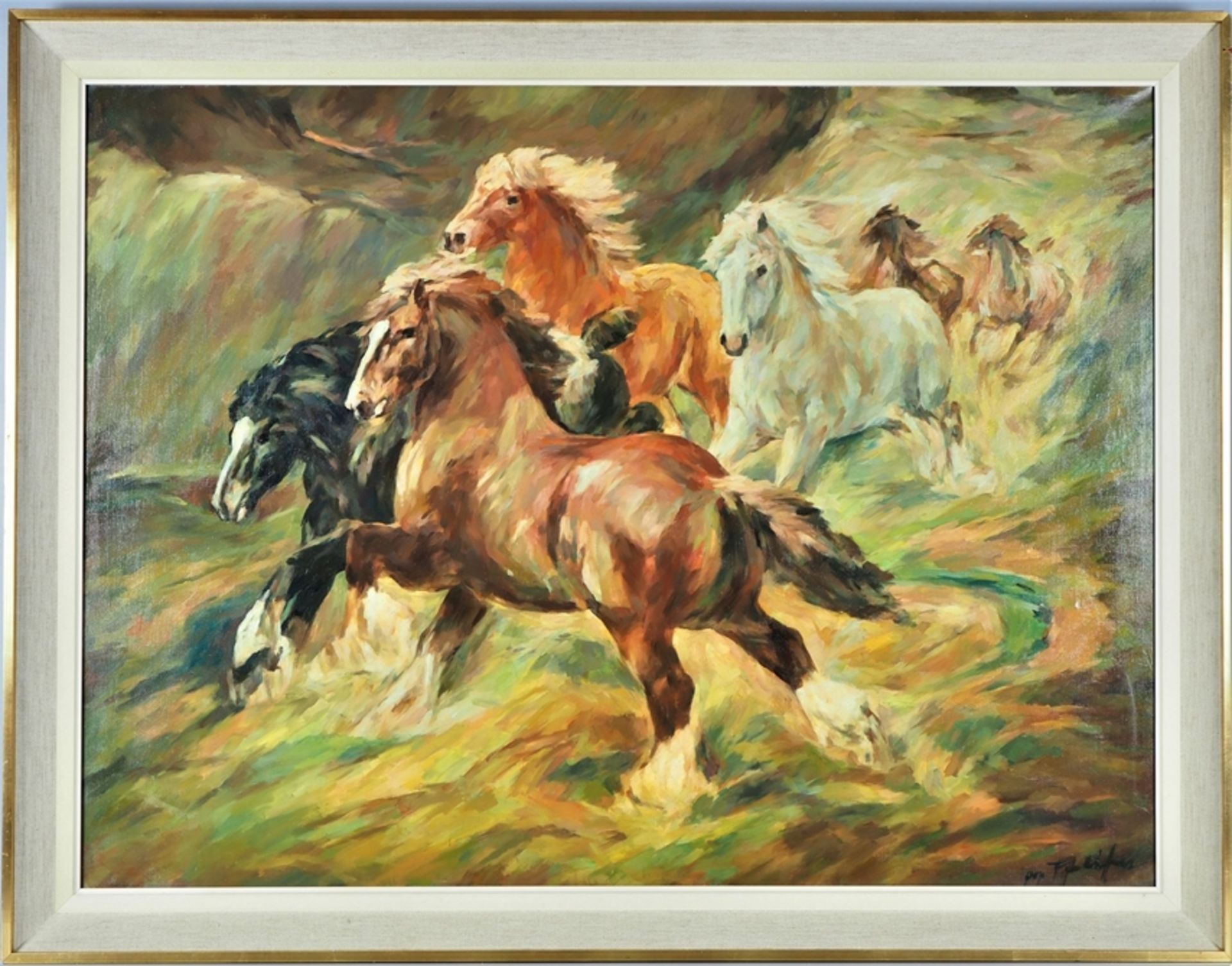 Eberhard Adolf "Pan" Pfeiffer (1902-1973, Ulm) - Fliehende Pferde