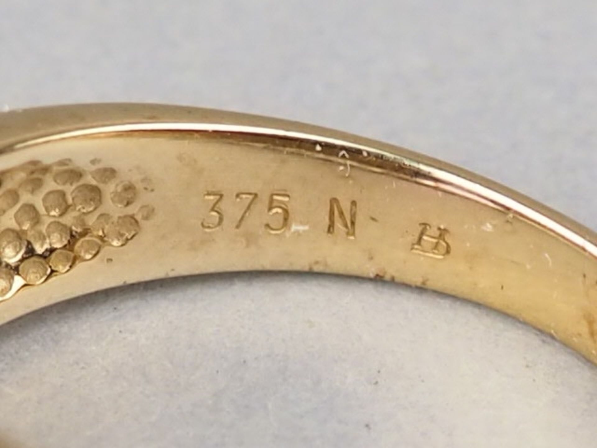 9kt Gold Amethyst Ring mit kl. Diamant Splittern - Bild 4 aus 4