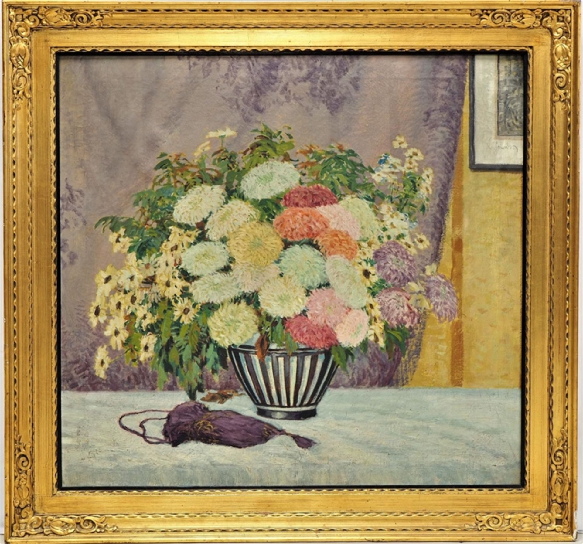 Karel Schadt (1888-1955, Pribram) - Großes Blumenstillleben im Rahmen