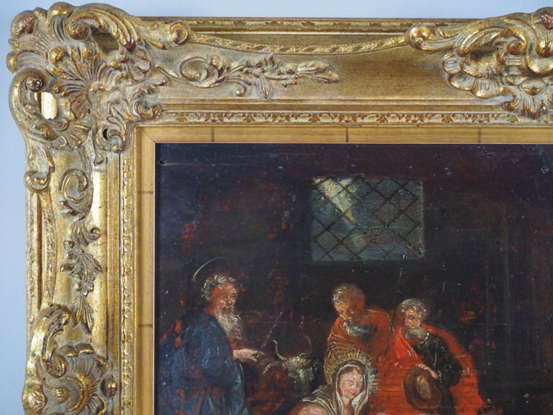 Barock Gemälde Geburt Jesu, Mitte 18. Jh. - Bild 3 aus 4