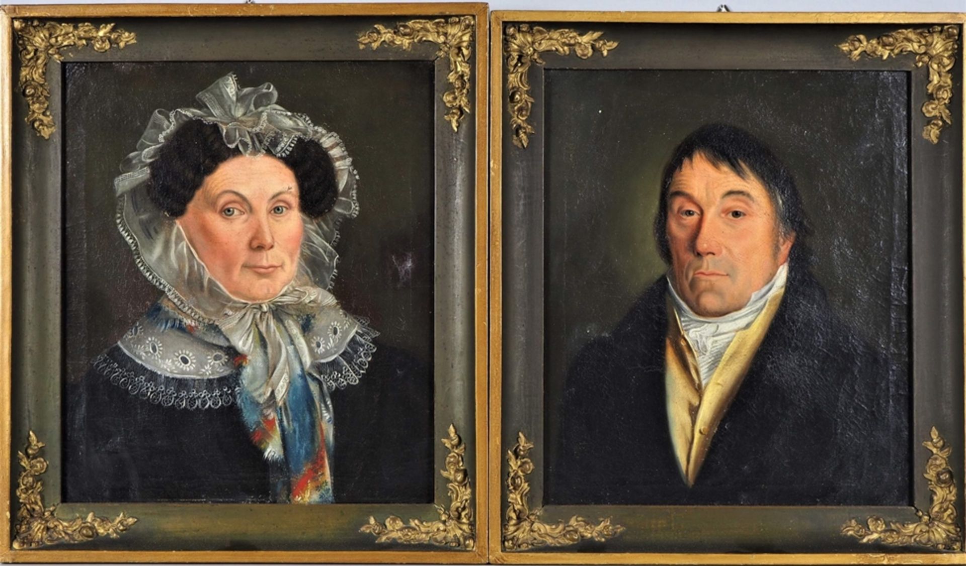 Paar Biedermeier Porträts, 1829