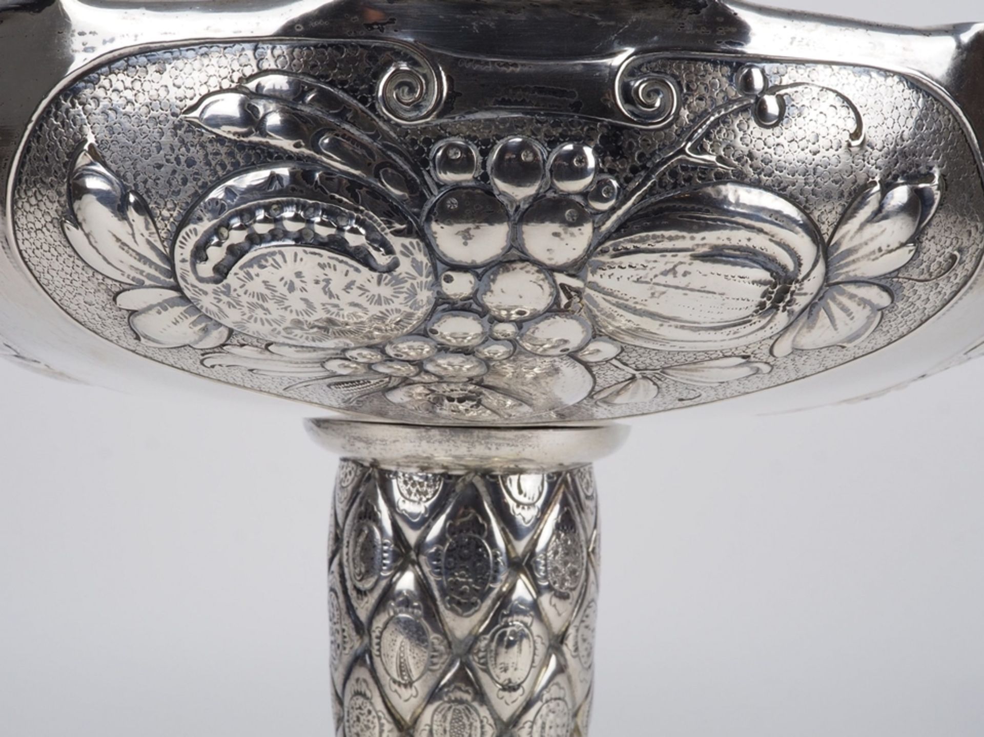 Large fruit bowl, centerpiece around 1910, 800 silver. - Image 3 of 8