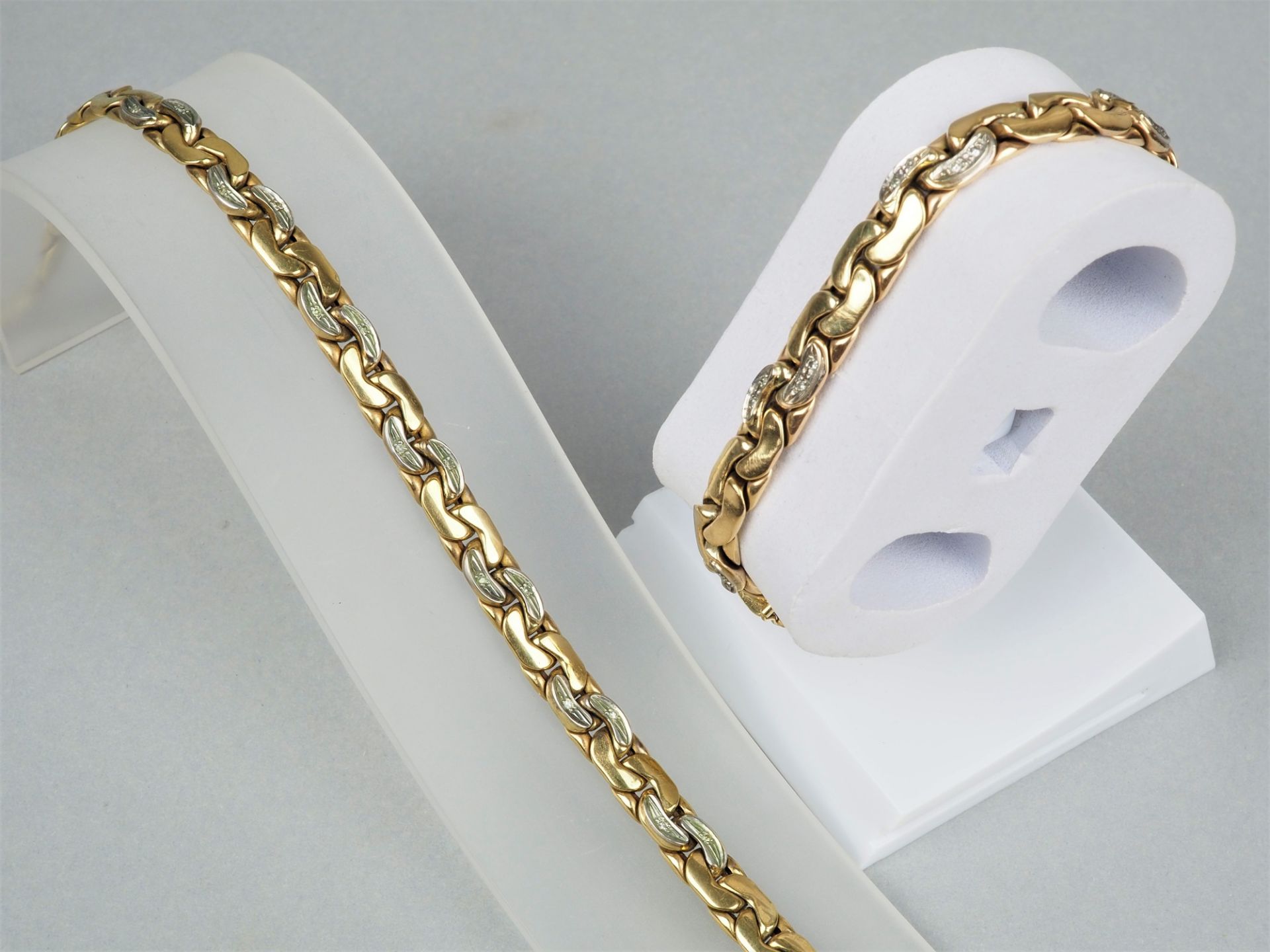 8kt Gold Armband und Halskette, 37,3g Gesamtgewicht - Bild 2 aus 4