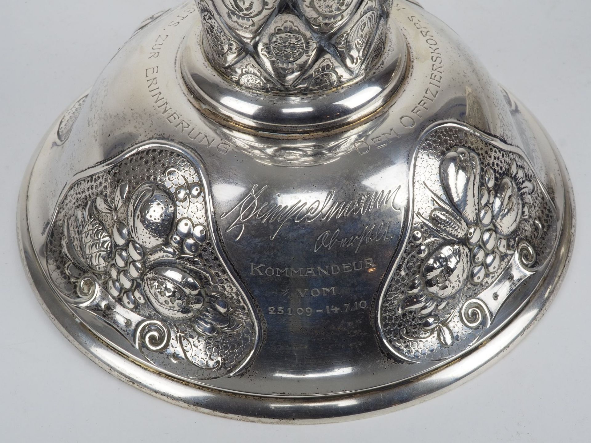 Large fruit bowl, centerpiece around 1910, 800 silver. - Image 5 of 8