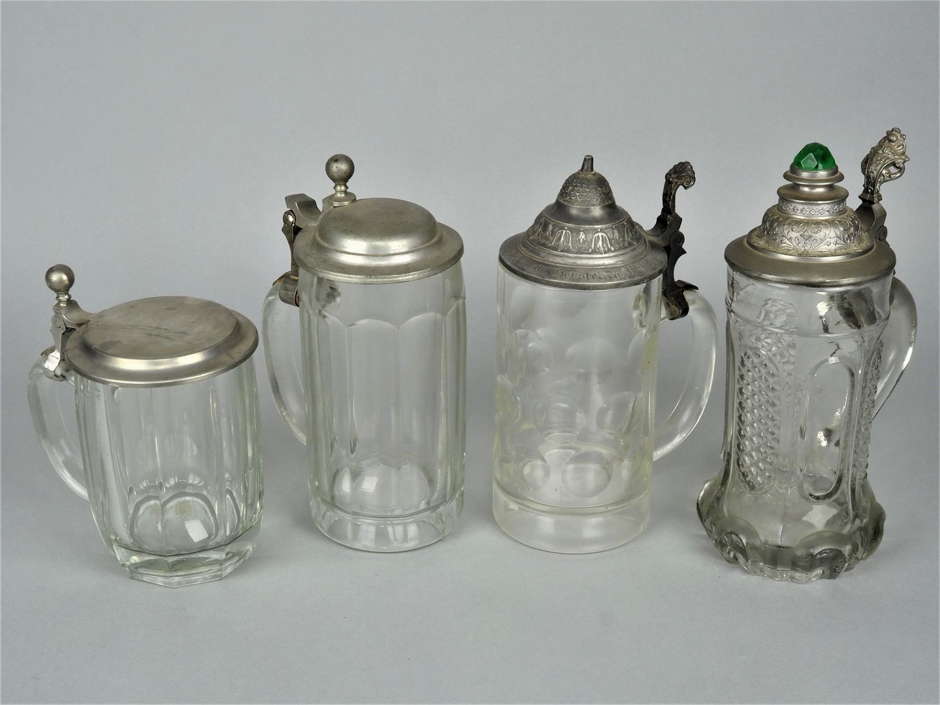 Beer mugs with tin lids around 1900