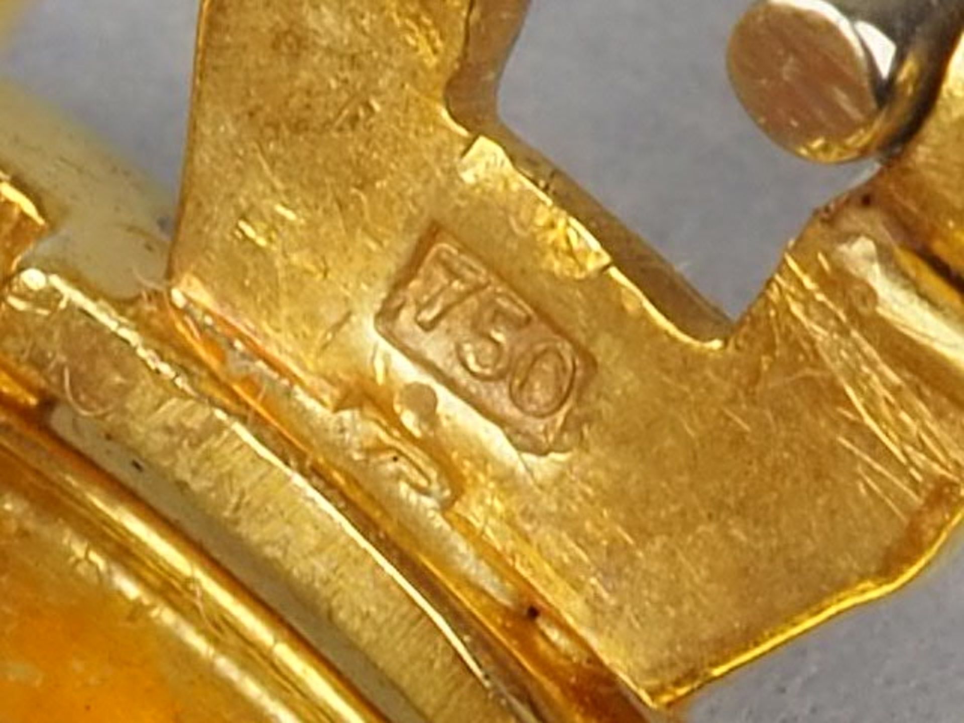 18kt Gold Opal-Garnitur, Anhänger mit Ohrstecker - Bild 5 aus 5