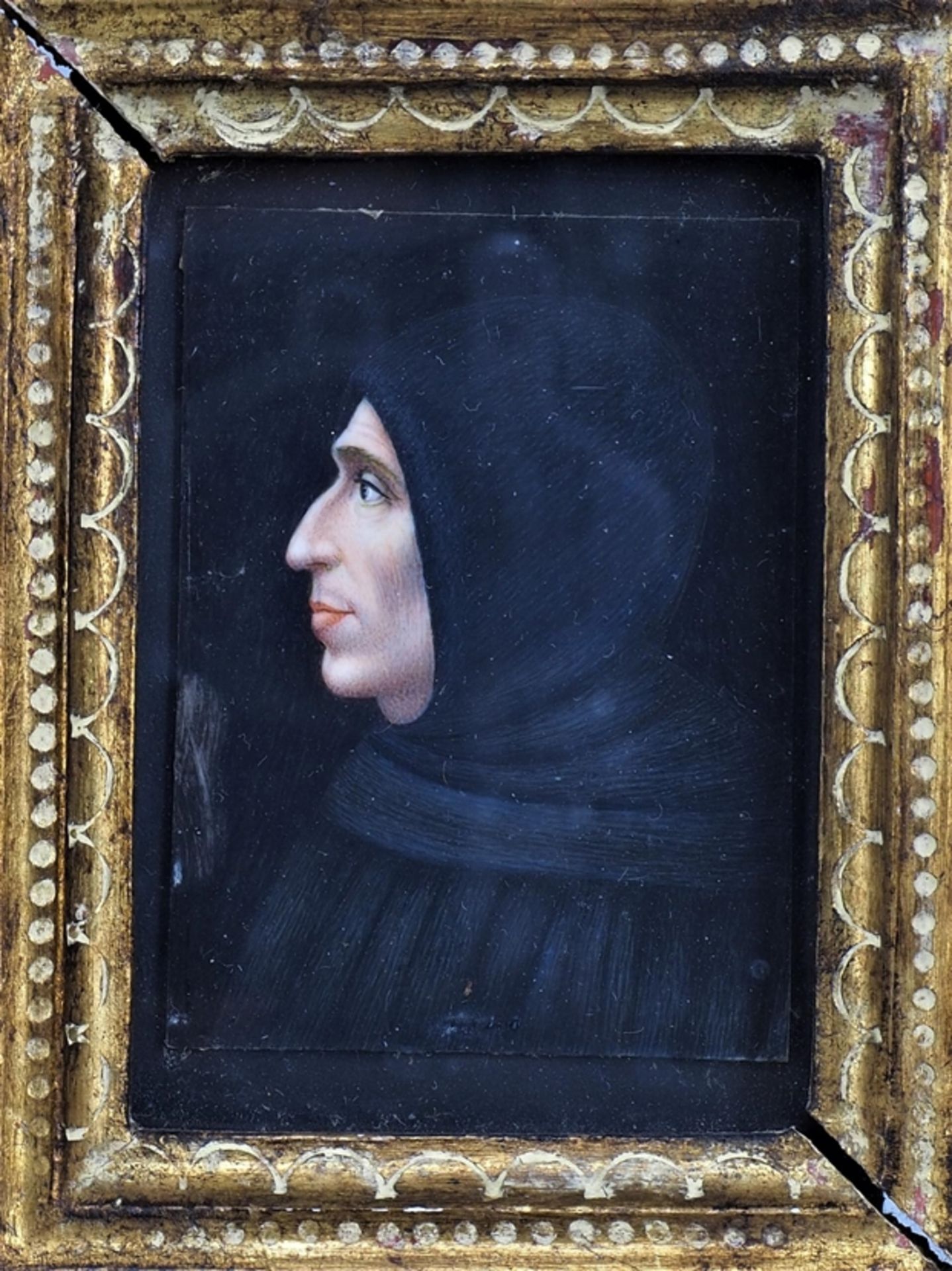 Miniatur Porträt von Girolamo Savonarola (1452 - 1498), 19. Jh. - Bild 2 aus 3